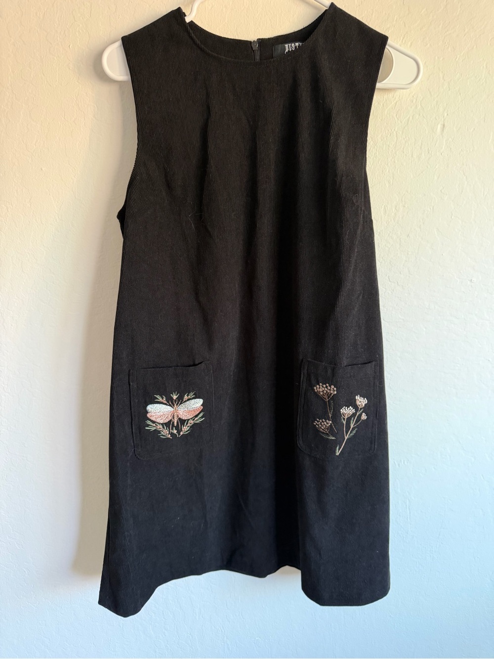 Griffonfly Embroidered Pocket Cord Mini Dress